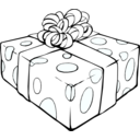 download Gift Line Art clipart image with 0 hue color
