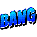 download Bang Vintage Comic Book Sound Effect clipart image with 180 hue color