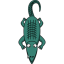 download Cartoon Alligator clipart image with 90 hue color