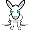 download White Rabbit clipart image with 180 hue color