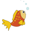 download Orange Fish clipart image with 0 hue color