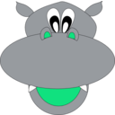 download Smiley Hippo clipart image with 180 hue color