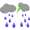 download Cloud Lightning And Rain clipart image with 45 hue color