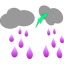 download Cloud Lightning And Rain clipart image with 90 hue color