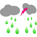 download Cloud Lightning And Rain clipart image with 270 hue color