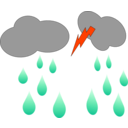 download Cloud Lightning And Rain clipart image with 315 hue color
