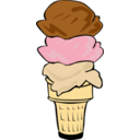 download Fast Food Desserts Ice Cream Cone Triple clipart image with 0 hue color