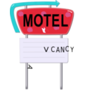 download Vintage Motel Sign clipart image with 180 hue color