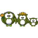 download Family Of Owls clipart image with 45 hue color