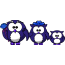 download Family Of Owls clipart image with 225 hue color