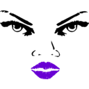 download Woman Eyes Nose Lips clipart image with 270 hue color