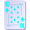 download Ornamental Deck 10 Of Diamonds clipart image with 180 hue color