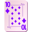 download Ornamental Deck 10 Of Diamonds clipart image with 270 hue color