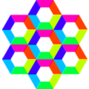 download Half Hexagon Fun clipart image with 315 hue color