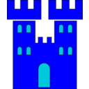 download Castle clipart image with 180 hue color