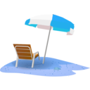 download Beach Scene clipart image with 180 hue color