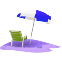 download Beach Scene clipart image with 225 hue color