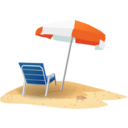 download Beach Scene clipart image with 0 hue color