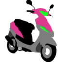 download Blue Scooter clipart image with 90 hue color