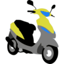 download Blue Scooter clipart image with 180 hue color