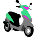 download Blue Scooter clipart image with 270 hue color