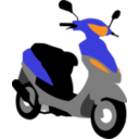 download Blue Scooter clipart image with 0 hue color