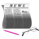 download Newspaper clipart image with 270 hue color