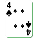download White Deck 4 Of Spades clipart image with 90 hue color
