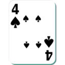 download White Deck 4 Of Spades clipart image with 135 hue color