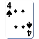 download White Deck 4 Of Spades clipart image with 180 hue color