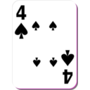 download White Deck 4 Of Spades clipart image with 270 hue color