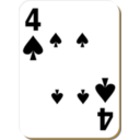 download White Deck 4 Of Spades clipart image with 0 hue color