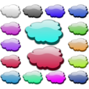 download 3d Clouds clipart image with 225 hue color