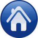 download House Blue clipart image with 0 hue color