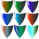 download Shields clipart image with 135 hue color