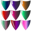 download Shields clipart image with 270 hue color