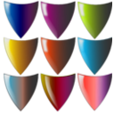 download Shields clipart image with 315 hue color