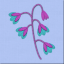 download Embroidered Flower clipart image with 180 hue color