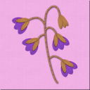 download Embroidered Flower clipart image with 270 hue color