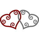 download Red Silver Maori Hearts Interlinked clipart image with 0 hue color