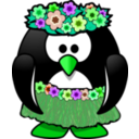 download Hula Dancer Penguin clipart image with 90 hue color