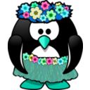 download Hula Dancer Penguin clipart image with 135 hue color
