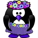 download Hula Dancer Penguin clipart image with 225 hue color