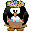 download Hula Dancer Penguin clipart image with 0 hue color