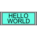 download Digital Display With Hello World Text clipart image with 90 hue color