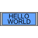download Digital Display With Hello World Text clipart image with 135 hue color