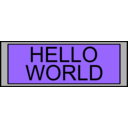 download Digital Display With Hello World Text clipart image with 180 hue color