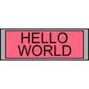 download Digital Display With Hello World Text clipart image with 270 hue color