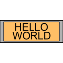 download Digital Display With Hello World Text clipart image with 315 hue color