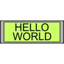 download Digital Display With Hello World Text clipart image with 0 hue color